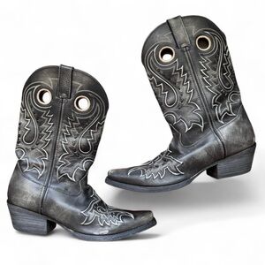 Durango Gambler™ Men's Jack Western Cowboy Boots Sz 9.5EE Grey Square‎ Toe Wide